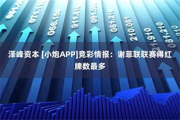 泽峰资本 [小炮APP]竞彩情报：谢菲联联赛得红牌数最多